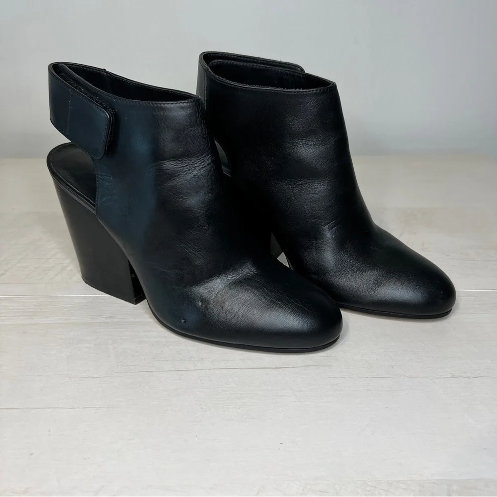 Vince Ingrid Black Leather Slingback Ankle Bootie